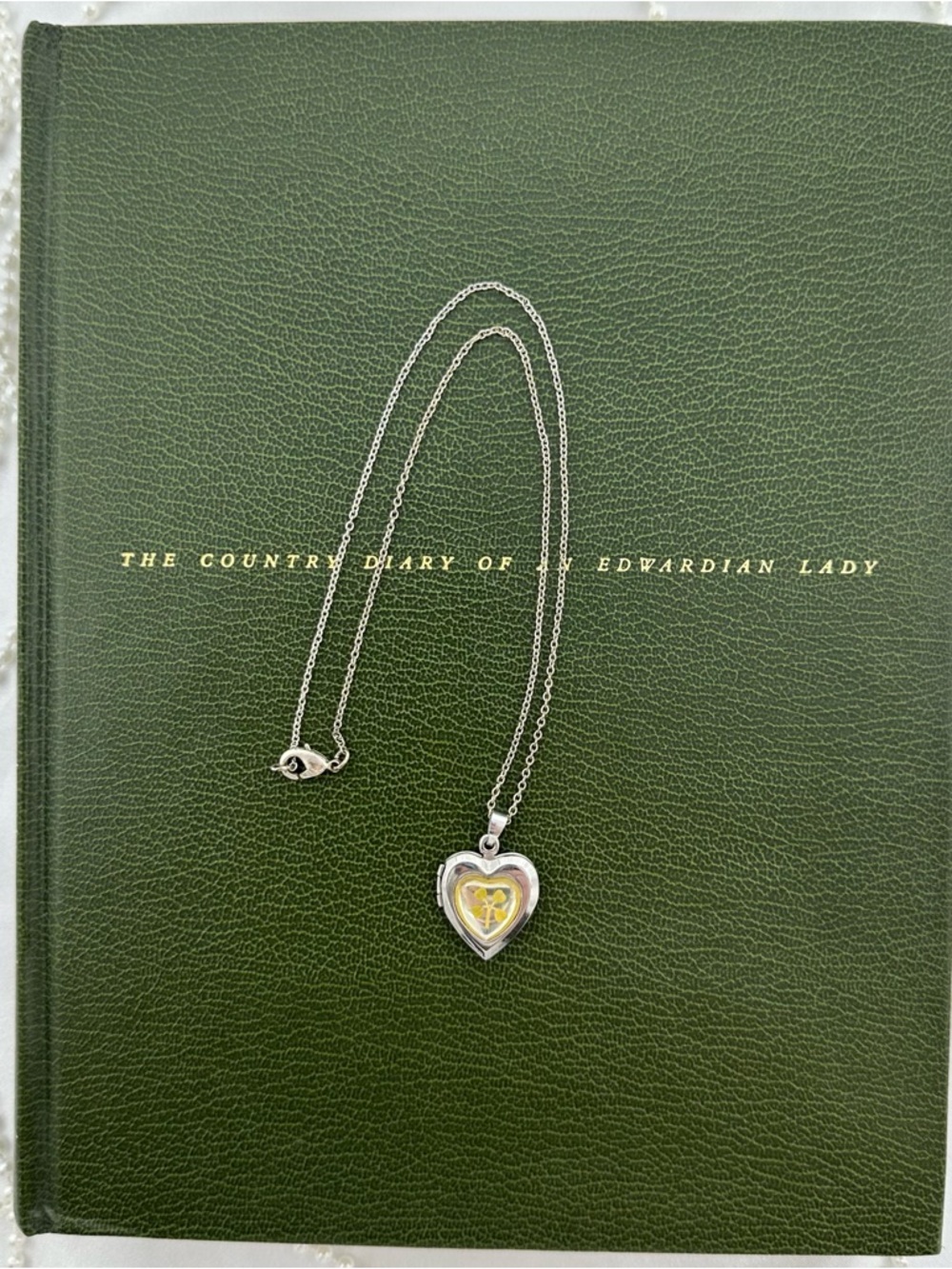 Vintage 925 Heart Locket Necklace with Four Leaf Clover Inside